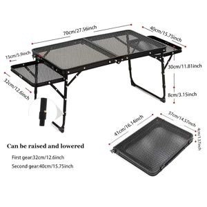 TEMU 가벼운 알루미늄 접이식 피크닉 테이블 - 메쉬 디자인의 휴대용 야외 식사용, 분리 가능하고 컴팩트하여 보관 용이, 발렌타인데이, 새해 또는 춘절 축하에 완벽한 피크닉 액세서리|접이식식탁