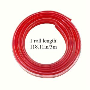 TEMU 300cm PVC 코너 보호대 - 두꺼운 소프트 엣지 가드, 사전 접착 강력 접착제 포함, 투명 레드, 캐비닛 및 테이블, 서랍의 날카로운 모서리로부터 보호, 내구성 있고 설치 쉬움, 가구 보호용, 유연한 디자인