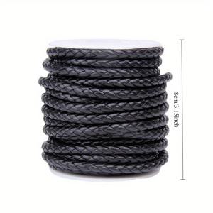 TEMU 5mm 브레이드 진정 가죽 팔찌 발견 라운드 가죽 코드 스트링 로프 DIY 목걸이 팔찌 만들기