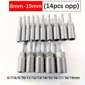 TEMU 14개 깊은 입구 육각 렌치 세트 - 파워 드릴 도구, 금속 스크류드라이버, 고강도 및 내구성, 가격 대비 가치