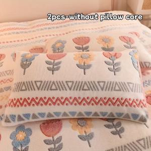 TEMU 2개 밀크 벨벳 침대 커버 - 부드러운 무지개 침대 시트, 사계절 사용 가능, 세탁기 사용 가능한 딥 포켓 침구, 무지개 색상 (,,,,,), 장식용 휴일 선물 - 내부 쿠션 미포함|베개커버