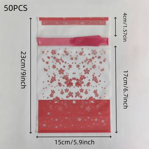 TEMU 50개 벚꽃 드로스트링 선물 가방 - 크리스마스, 할로윈, 결혼식, 파티, 졸업식 및 일본 벚꽃 축제에 완벽한 선택