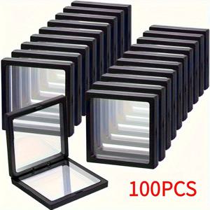 TEMU 100개 2.76인치 투명 플라스틱 디스플레이 스탠드, 보석 및 동전에 적합 - 부유 디자인, 수집품 및 메달용 완벽한 보관대