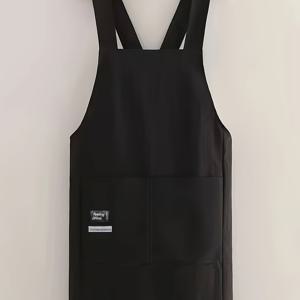 TEMU 여성용 민소매 앞치마 - 일본식 한국 크로스백 디자인, 조절 가능한 허리밴드 버클, 롱 루즈핏, 내구성 좋은 세탁 쉬운 원단 & 대형 포켓, 주방 요리용, 프로페셔널 & 캐주얼 사용 가능, 가벼운 , 고급스러운 주방복