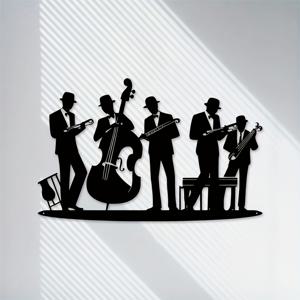 TEMU 1개 아트 데코 스타일 재즈 밴드 메탈 벽 예술, 음악 스튜디오용 오리지널 아이언 벽 장식, 집들이/결혼식/크리스마스/축제 장식 선물, 15.75x10.04인치, 음악 벽 장식