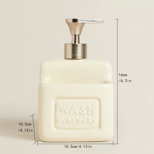TEMU 1개 유럽 레트로 크림 세라믹 로션 병 - 프레스 타입 디스펜서, 대용량 욕실 보관함, 고정형 설치, 전기 불필요, 빈티지 스타일 모던 욕실 장식, 클래식 오벌 디자인, 쉬운 청소 소재, 매끄러운 마감, 홈 정리, 우아한 인테리어, 내구성 있는 재질, 데코