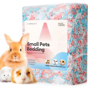 TEMU BUCATSTAT 햄스터 침대 20L, 99% 먼지 없는 기니피그 침대 냄새 제어 종이 침대, 토끼 쥐 시리아 드워프 햄스터 제르빌용 아늑한 소형 동물 침대, 햄스터 용품, 햄스터 침대, 햄스터 용품