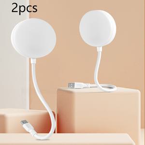 TEMU 2개/1개 세트 USB 플러그형 앰비언트 나이트라이트, 고급스러운 라운드 헤드 디자인, 조절 가능한 각도, 침실·서재·사무실용 눈에 친화적인 LED 무드등