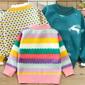 TEMU 여아용 3피스 겨울 스웨터 세트 - 부드럽고 따뜻한 긴소매 라운드넥 스웨터, 퍼프 소매, 일상 및 휴일 파티를 위한 포근한 겨울 의상, 세탁기 사용 가능한 여아 의류, 파티 의상, 스타일리시한 아동복, 튼튼한 아동복, 아동 패션