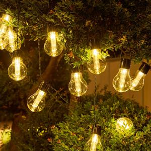 TEMU 2026 신형 고휘도 태양광 에디슨 스트링 조명/빈티지 페어리 라이트, 8가지 조명 모드, IP65 등급, PET 소재/내구성 강화 전구, 캠핑, 마당/정원/울타리/복도/실내/축제/크리스마스/야외/텐트/정자 장식용, 캠핑 분위기 조명, 매달리는 랜턴, LED 야외 장식 스트링 조명, 크리스마스 트리 및 파티 장식 조명, 10/20/30구 LED