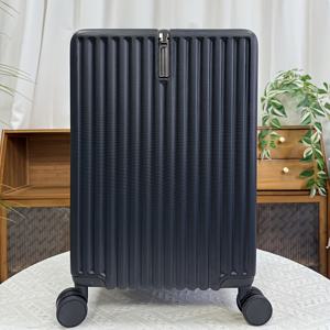 TEMU 20인치 경량 캐리어 360° 스피너 휠 & 조합 자물쇠 - 내구성 ABS+PC 하드쉘, 텔레스코픽 핸들, 수직 리브 디자인 - 비즈니스, 휴가, 대학생용 기내수하물 가방 - 클래식 블랙 여행 가방, 강화 프레임, 세련된 여행 가방, 비즈니스 전문가를 위한 캐리어