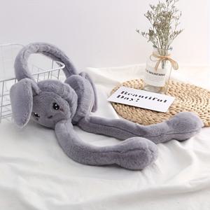 TEMU 1pc 귀여운 토끼 겨울 따뜻한 귀 모자, 스트레치 폴리에스터 귀 커버, 재사용 가능한 편안한 귀 보호, 야외 추운 날씨에 적합