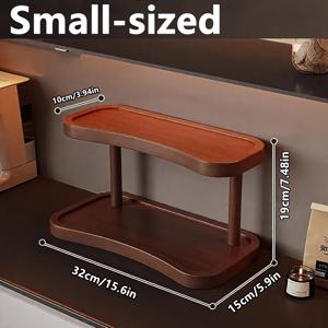 TEMU 이중 레이어 대나무 수납 랙 - 간편한 조립, 욕실, 현관, 바, 주방 카운터, 사무실, 거실 사용을 위한 스타일 - 공간 절약형 컵 홀더