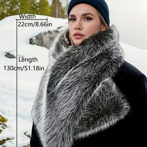 TEMU 극한 추위용 플러시 스카프 - 고급 퍼 느낌 겨울 목도리, 남녀공용 부드러운 보온 스카프, 크리스마스/발렌타인데이 커플 선물, 손세탁 가능한 우아한 액세서리, 시즌 패션, 스타일리쉬 넥웨어, 아웃도어 애호가용