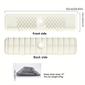 TEMU 1개 실리콘 주방 싱크대 스플래시 가드, 24x5.7인치 방수 매트, 쉽게 세척 가능, 접이식 가장자리, 빠른 건조, 주방/욕실/캠핑카용 드라이 매트, 주방 액세서리
