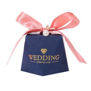 TEMU 50개 우아한 블루 모양 선물 상자, 골든 