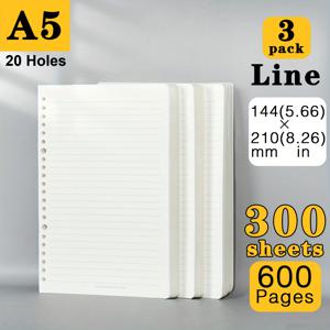 TEMU 1개/3개 (200페이지/600페이지), A5/B5 분리형 휴대용 리필, 바인더·노트패드·다이어리에 적합, 학생 및 사무실용, 문구류 정리 필수품|편지지