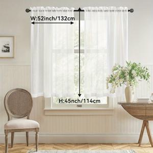 TEMU 2개입 모던 쉬어 커튼 - 로드 포켓이 있는 빛 필터링 창문 드레이프, 거실, 침실, 주방용 반투명 프라이버시 창문 장식 - 간편한 설치, 거실 커튼, 침실 장식, 현대적인 디자인, 내구성 있는 원단, 빈티지커튼, 암, 커텐 거실대형, 창문 커튼, 커텐 창문, 블라인드 창문용, 커텐, 짧은 커튼, 블라인드