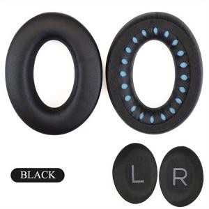 TEMU 2팩 QC45 헤드폰 이어 쿠션 키트, 보스 QuietComfort 45 (QC45) / QuietComfort SE (QC SE) 오버이어 헤드폰용 전문 이어 패드 교체용 소프트 프로틴 PU 가죽 이어패드, 노이즈 차단 폼