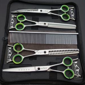 TEMU 7.0인치 전문가용 강아지 그루밍 가위 세트 (직선 & 씬닝 & 커브 & 척커 & 빗) 5종 1세트 (왼손잡이 & 오른손잡이 사용 가능), 애완동물 그루밍 도구,다용도 그루밍 키트,다용도 가위,정밀 트리밍,가위,Chunkers 가위,그루밍 살롱,펫 프로페셔널스