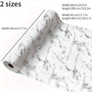 TEMU 비접착 선반 라이너, 1개, 강력한 그립, 쉬운 청소, 두껍고 내구성 있는 방수 플라스틱 서랍 라이너, 대리석 디자인 - 주방, 책상, 찬장용 스크래치 및 방수 캐비닛 보호 장치
