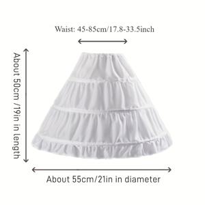 TEMU 3개의 강철 링이 있는 크리놀린 페티코트, 조절 가능한 피쉬본 언더스커트 슬립 투투 푹신한 스커트 가운