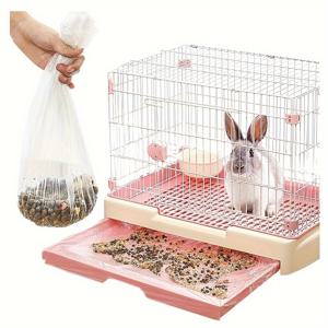TEMU 50개 일회용 토끼 케이지 라이너 - 토끼, 햄스터, 친칠라, 및 소형 애완동물 화장실용 투명 플라스틱 백