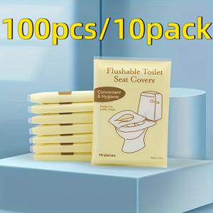 TEMU 100개입 일회용 변기 커버 - 욕실, 여행용품, 공중화장실, 캠핑, 물내림용
