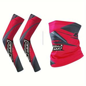 TEMU 3종 세트: 여름용 쿨링 암 슬리브 1쌍 & 선 쉴드 페이스 커버 1개, 야외 운전용 암 슬리브, 낚시, 사이클링용 암 커버, 사이클링 보호,자외선 차단 의류,가벼운 커버,통기성 소매,부드러운 질감,수분 흡수 소재,다목적 암 커버,운전자 및 사이클리스트|쿨토시|자외선차단마스크