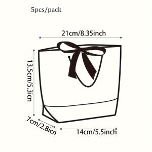 TEMU 포장지 5개 세트 - 휴대용 미니 솔리드 컬러 종이 가방, 웨딩, 생일, 샤워, 졸업식, 선물, 웨딩 선물, 캔디 가방에 적합한 우아하고 심플한 고급형