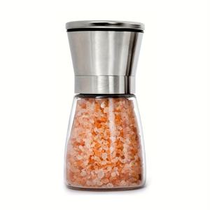 TEMU 1개 스테인리스 스틸 후추 그라인더 - 수동 바다 소금 & 후추 밀, 에르고노믹 핸들, 내구성 있는 304 스테인리스 스틸 재사용 가능 주방 도구, 고품질 디자인의 스파이스 밀