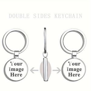 TEMU 1개 맞춤 사진 키체인 | 맞춤형 개인 맞춤 가족 애완 동물 사진 이미지 로고 유리 볼 및 유리 돔 양면 펜던트 키 체인 남성 여성 DIY 야광 키링 생일 선물