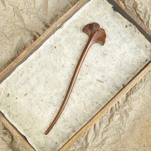 TEMU 레트로 우드 헤어핀 세트: 우아한 소나무 잎 디자인, 클래식 룩에 완벽 - [브랜드 이름] 수공예