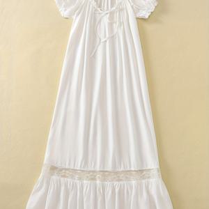 TEMU 여성용 여름 반팔 V넥 루즈핏 미디 슬립 드레스