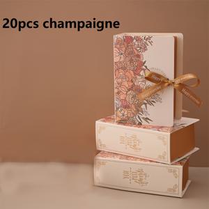 TEMU 20개 플로럴 선물 포장 상자 리본 포함 - 크리스마스, 할로윈, 생일, 베이비 샤워, 웨딩 선물, 기타 용도에 적합 - 크라프트 종이 봉투 - 책 모양 보관함 - 사탕 상자 - 패키지