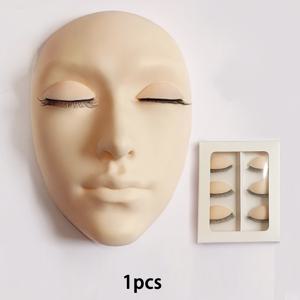 TEMU 라쉬 모델 헤드, 실리콘 인조 얼굴 훈련 피부, 미용 속눈썹 연장 연습 메이크업 페이셜 케어 도구용 교체용 눈매 3쌍
