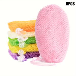 TEMU 6 팩 메쉬 비누 보관 주머니 - 끈이 달린 각질 제거 비누 주머니, 걸 수 있고 재사용 가능, 알코올 무첨가 목욕 액세서리, 샤워 및 바디 워시용