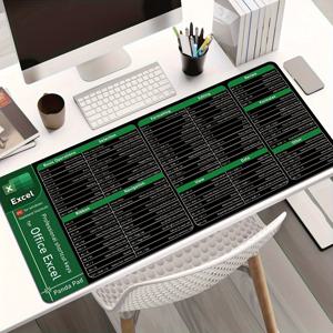 TEMU 1개 대형 XL & XXL 컴퓨터 책상 매트 - 엑셀 단축키 호환, 미끄럼 방지 고무 베이스 & 매끄러운 표면, 키보드 & 마우스 패드, 홈 오피스, 게이밍 데스크, PC, 노트북용 - 세탁 가능한 책상 액세서리 (XL/XXL)