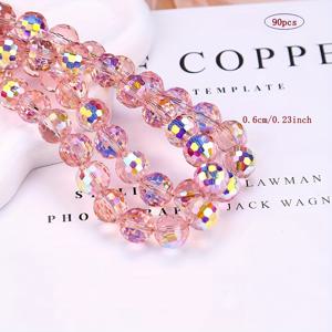 TEMU 90개 부티크 오스트리아 96면 비즈 6mm, 플래시 볼, 패션 팔찌 비즈 장식 액세서리