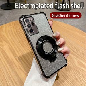 TEMU 삼성 갤럭시 노트 20 울트라/S20Fe 케이스와 호환되는 COTDINFOR 큐트 글리터 투명 샤이니 케이스 스탠드 럭셔리 전기 도금 내충격 보호 케이스 삼성 갤럭시 노트 20 울트라 블링 퍼플 DS