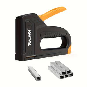 TEMU TOLESA 수동 스테이플 건 + 1200개 스테이플 (JT21 호환) - 목재, 패브릭, 가구용 헤비듀티 성능 - DIY, 목공, 홈 수리용 경량 무선형 스테이플 건 - 초보자와 전문가 모두에게 이상적