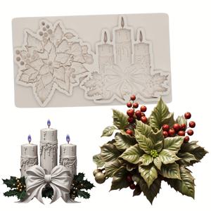 TEMU 크리스마스 실리콘 몰드 DIY 종이컵 케이크 퐁당 케이크 장식 도구 쥬얼리 만들기 몰드 캔디 클레이 초콜릿 몰드