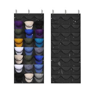 TEMU 야구 모자 걸이, 문 야구 모자 정리대, 옷장 벽걸이 가방 모자 보관대, 큰 포켓과 3개의 후크, 모자 걸이 정리대 디스플레이