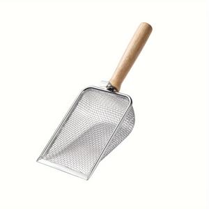TEMU 1PC 스테인리스 스틸 고양이 모래 주걱, 미세 메쉬, 애완 동물 친화적인 고양이 모래 삽, 쉬운 청소, 내구성 있는 재질, 고양이에게 이상적