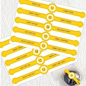 TEMU 50개 노란색 긴 스트립 스티커, 수제 디저트 계란 노른자 페이스트리 포장 상자 밀봉 스티커, 밀봉 스티커