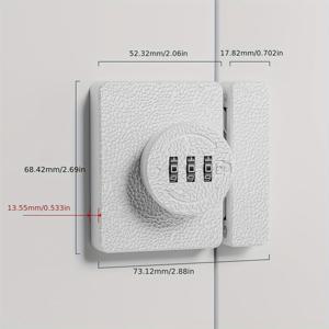 TEMU 키리스 캐비닛 잠금장치 - 3자리 조합, 아연 합금, 실버/블랙, 180도 회전, 스윙/ 도어, 서랍, 수납장, 옷장 목재 상자용, 조립 불필요, 비접촉식, 이상적