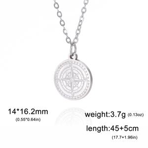 TEMU 남성용 자석 라운드 스테인리스 스틸 목걸이, 힙합 극지방 별 항해 여행 보석 선물, 빈티지 해양 졸업 메달 보석, 남성용 탈리즘 선물.