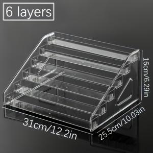 TEMU 3, 4, 5, 6, 또는 7 층으로 구성된 투명한 다층 아크릴 스텝 선반, 쉽게 설치할 수 있는 스냅 온 설치 기능을 갖추고 있습니다. 이 다용도 선반은 유리, 네일 폴리시, 향수 등 다양한 물건을 보관할 수 있으며 충분한 용량을 제공합니다.|향수|매니큐어