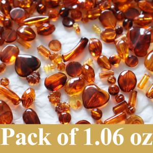 TEMU 1.06oz 혼합 [호박색] 아크릴 스머지 비즈 세트, 빈티지 랜덤 선택, DIY 주얼리 만들기 및 팔찌·목걸이 재료용