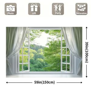 TEMU 다용도 꽃 & 녹색 숲 태피스트리 - 100% 폴리에스테르, 전원 필요 없음 - 침실, 거실 장식 및 파티 용품에 완벽함 (다양한 크기로 제공)